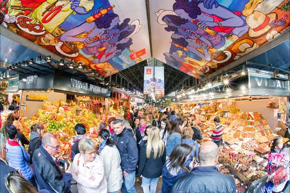 Dégustation de tapas aux marchés de la Boquería et de Santa Caterina